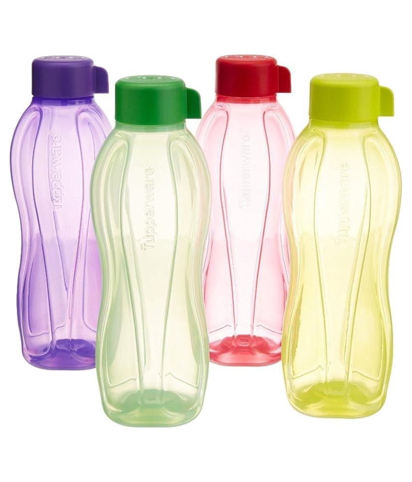 Tupperware Aquasafe Multicolour 1000 Fridge Bottle Set of 4: Buy Online ...