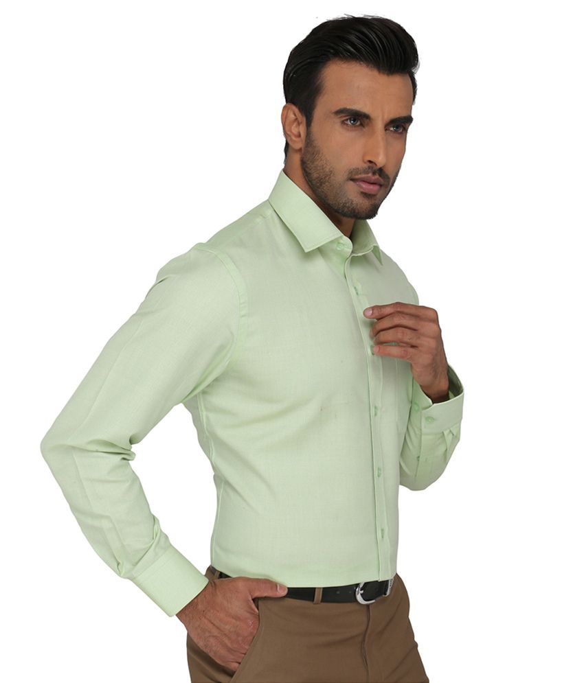 Greenfibre Green Formal Regular Fit Shirt - Buy Greenfibre Green Formal ...