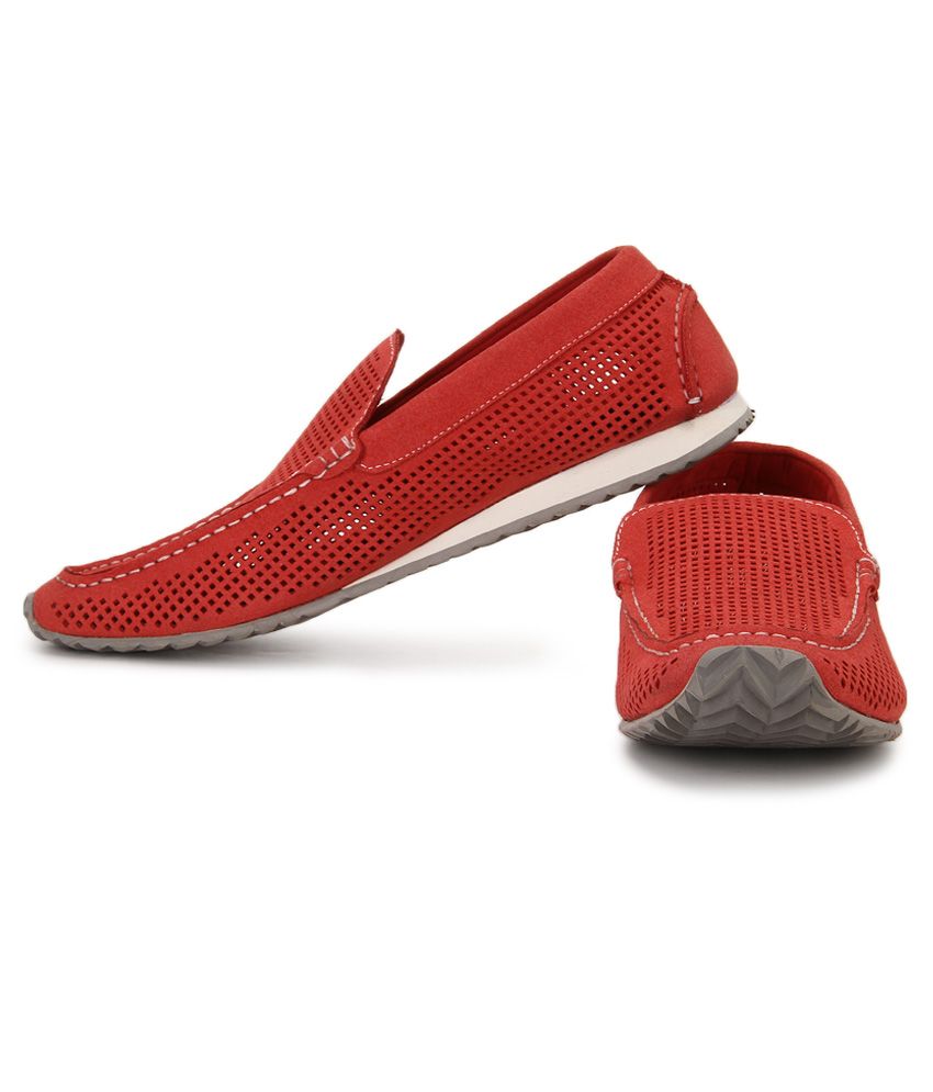 red steve madden loafers