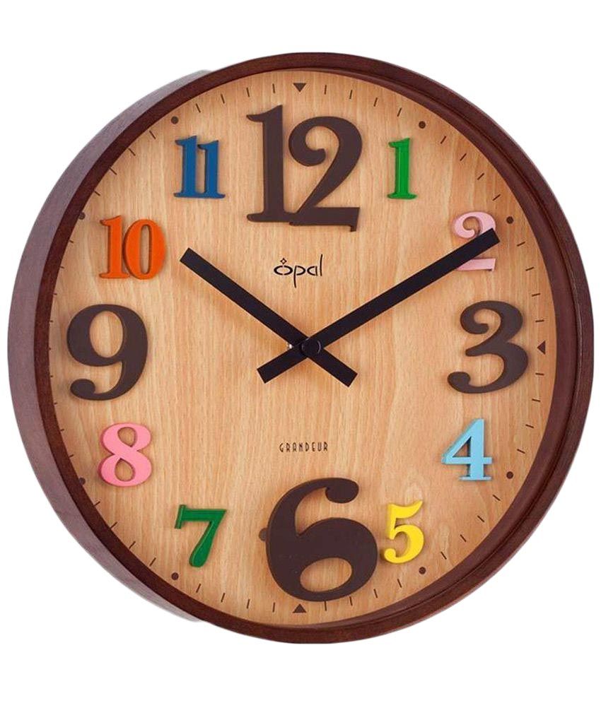 Opal Wooden Wall Clock Brown Buy Opal Wooden Wall Clock Brown At Best Price In India On Snapdeal