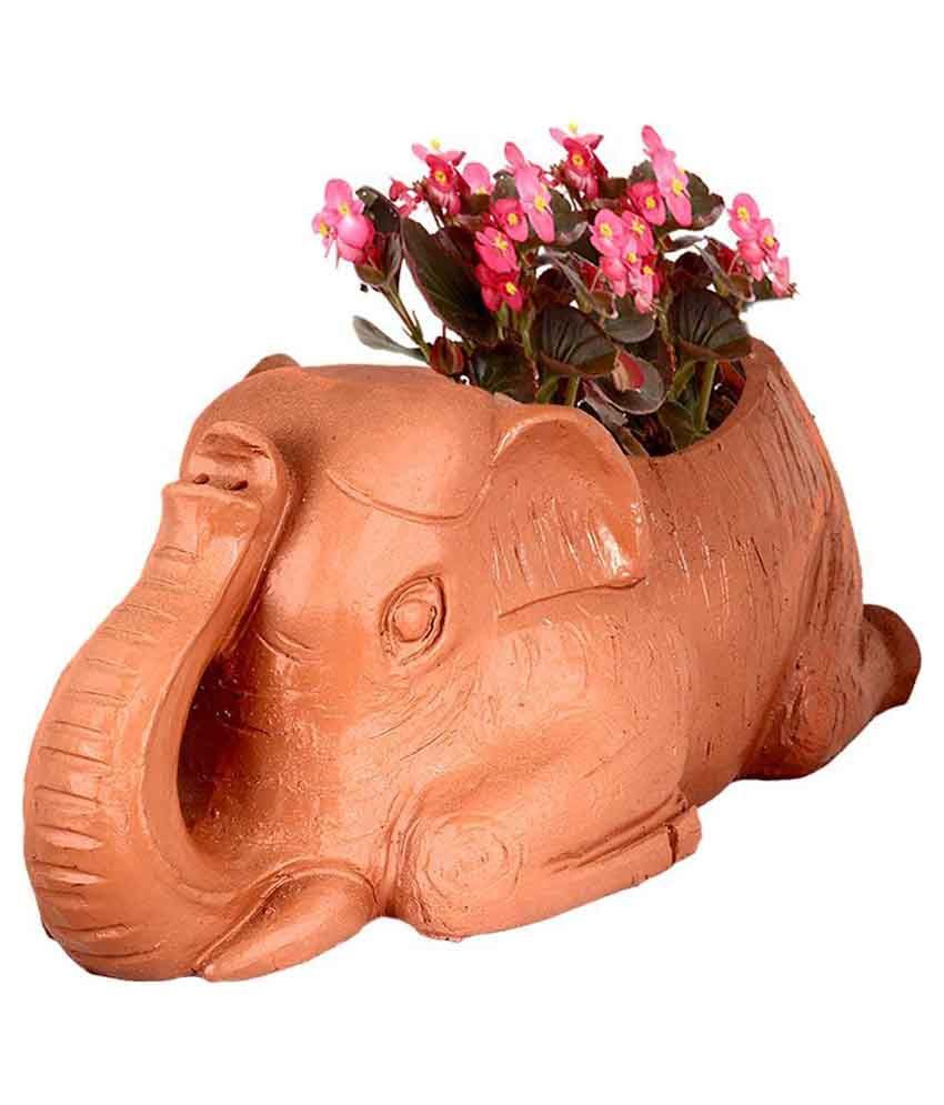 Trust Basket Sitting Elephant Terracotta Planter - Brown: Buy Trust Basket  Sitting Elephant Terracotta Planter - Brown Online at Low Price - Snapdeal