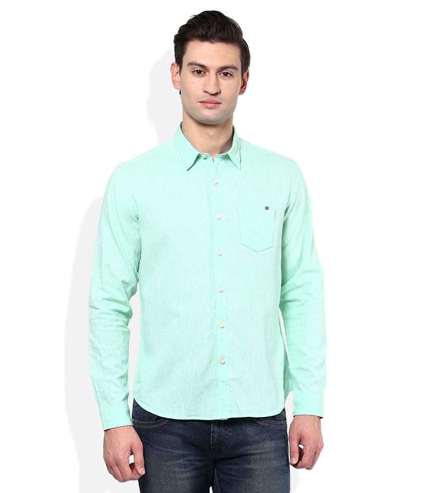 pretty green slim fit shirt