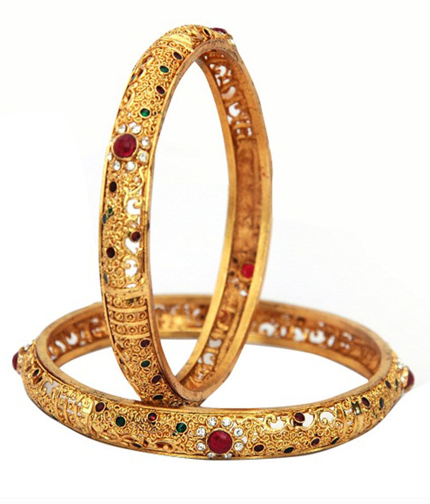 Ankur Imitation Jewellery Golden Brass Bangle Set: Buy Ankur Imitation ...
