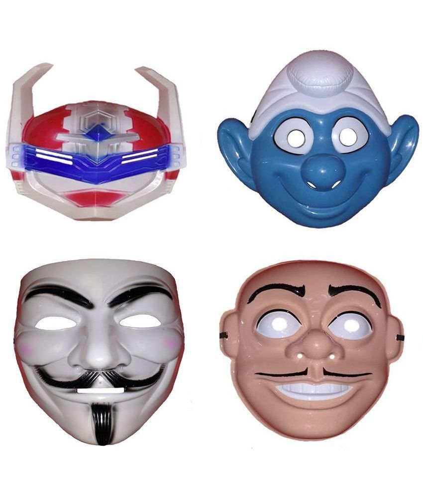 Darling Toys Multicolour Plastic Face Mask Pack of 4 Buy Darling