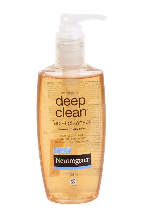 clean facial cleanser Nuetrogena deep