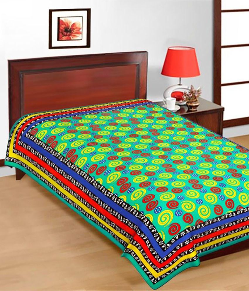 Dreams Collection Multicolour Printed Cotton Single Bed Sheet Buy