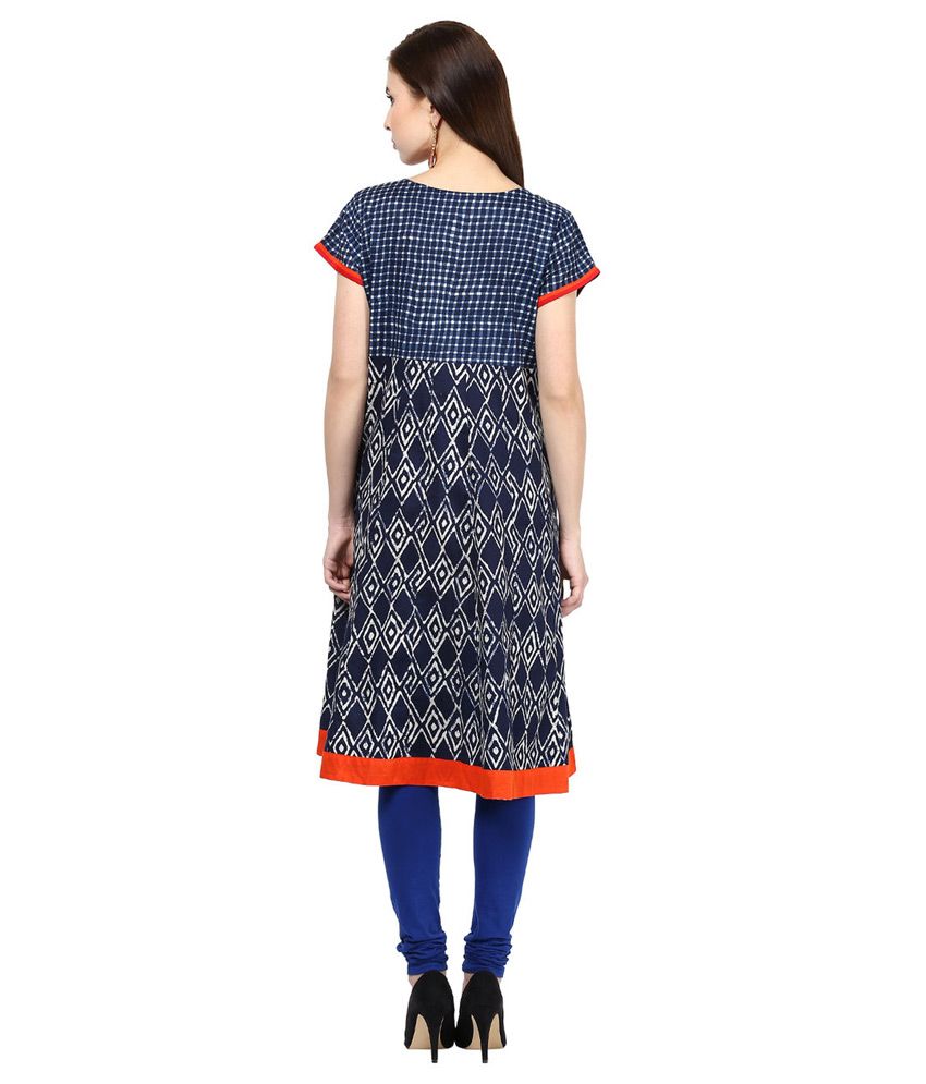 RANGMANCH by Pantaloons Blue Cotton Kurti Buy RANGMANCH by Pantaloons