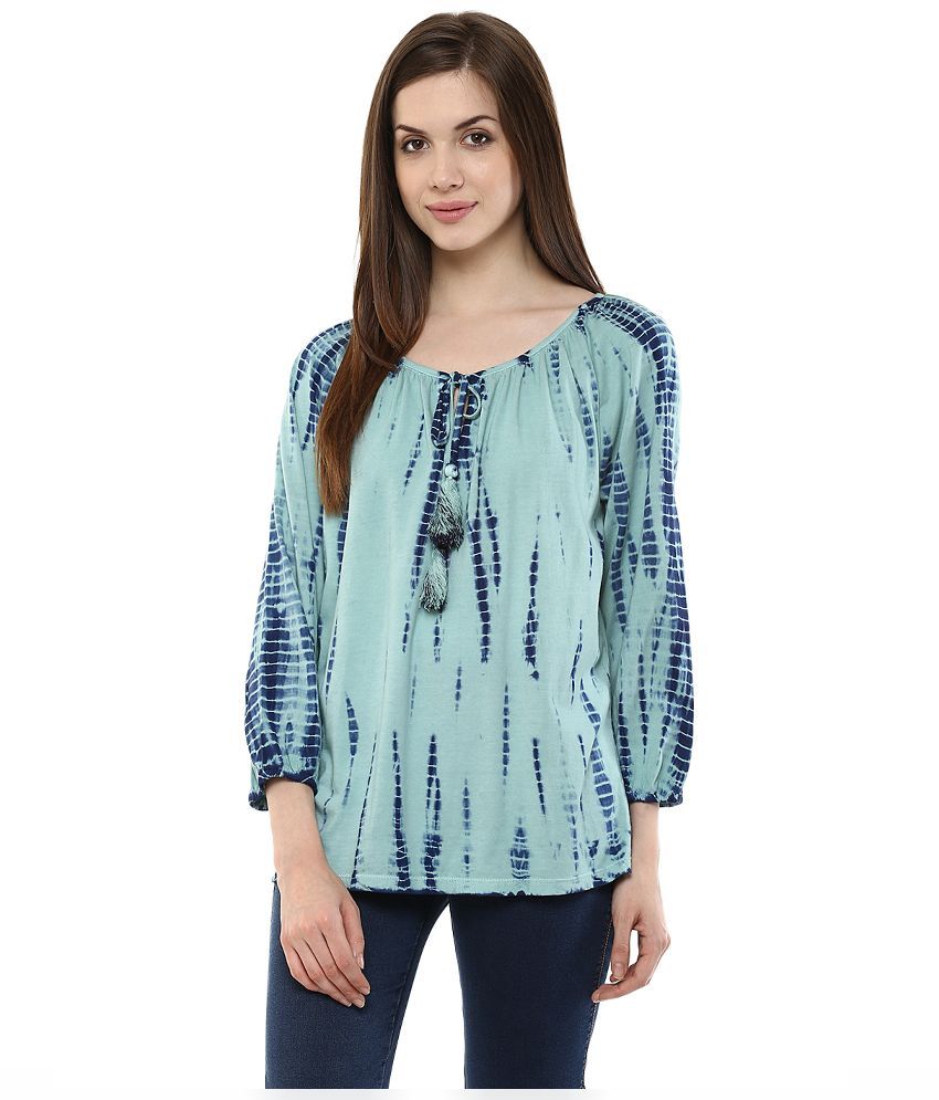 Sbuys Turquoise Cotton Tops - Buy Sbuys Turquoise Cotton Tops Online at ...