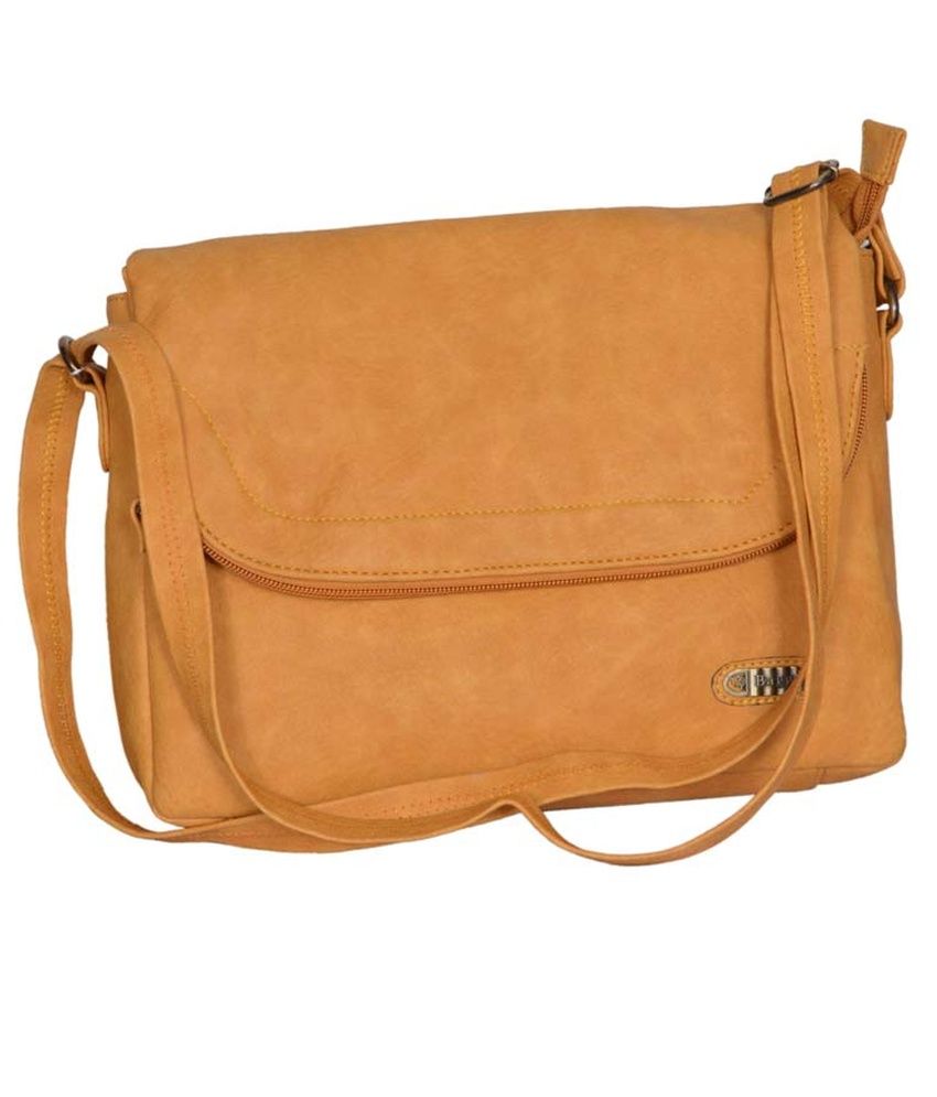 Baggo Yellow P.U. Sling Bag Buy Baggo Yellow P.U. Sling Bag Online at