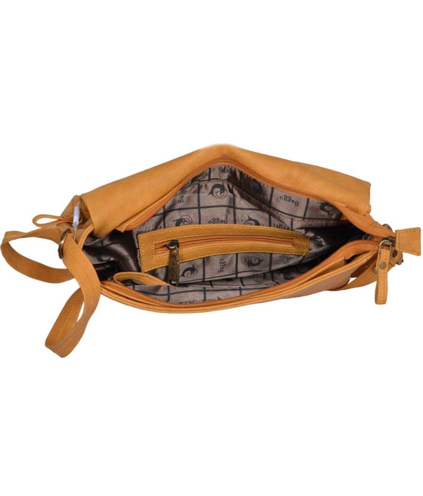 Baggo Yellow P.U. Sling Bag - Buy Baggo Yellow P.U. Sling Bag Online At ...