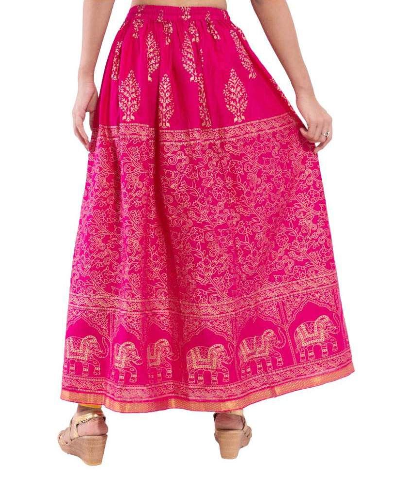 Buy Kanak  Pink Cotton Maxi Skirt  Online at Best Prices in 