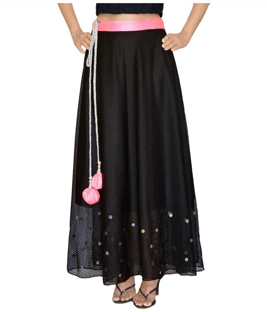 black net maxi skirt