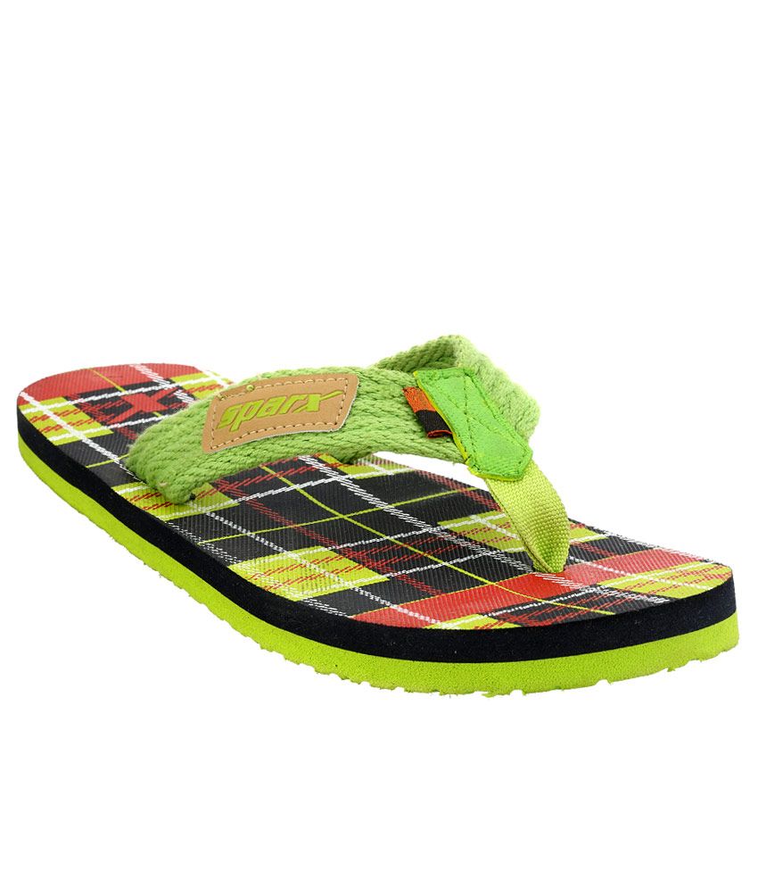 bright green flip flops