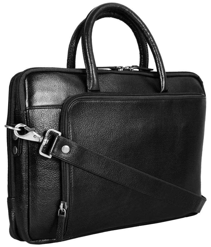 Scharf Black Leather Office Bag Buy Scharf Black Leather Office Bag