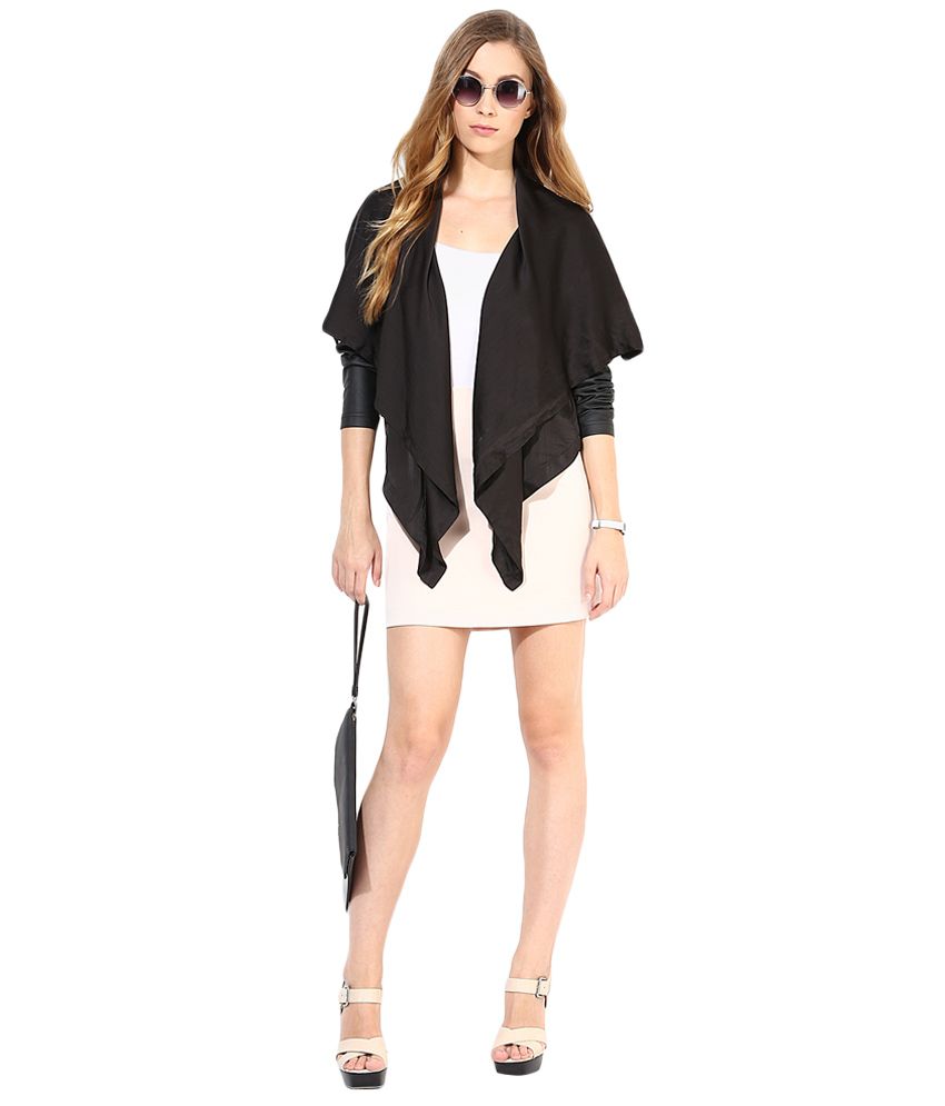 black polyester shrug