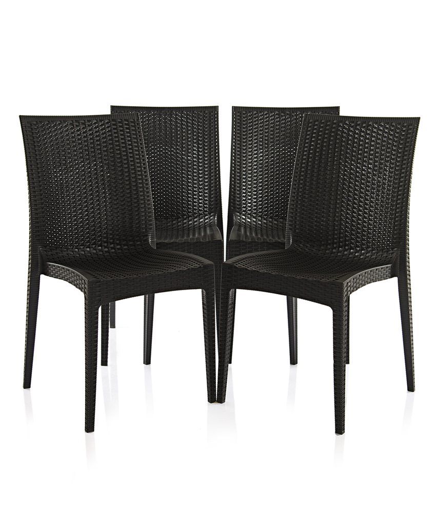 Varmora Designer Chair Set Of 4 Club Black Buy Varmora