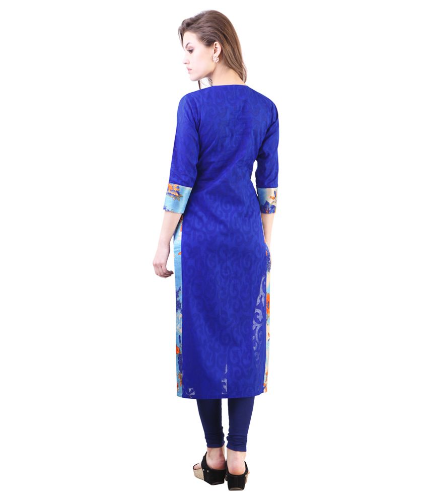 Libas Blue Cotton Kurti Buy Libas Blue Cotton Kurti Online at Best