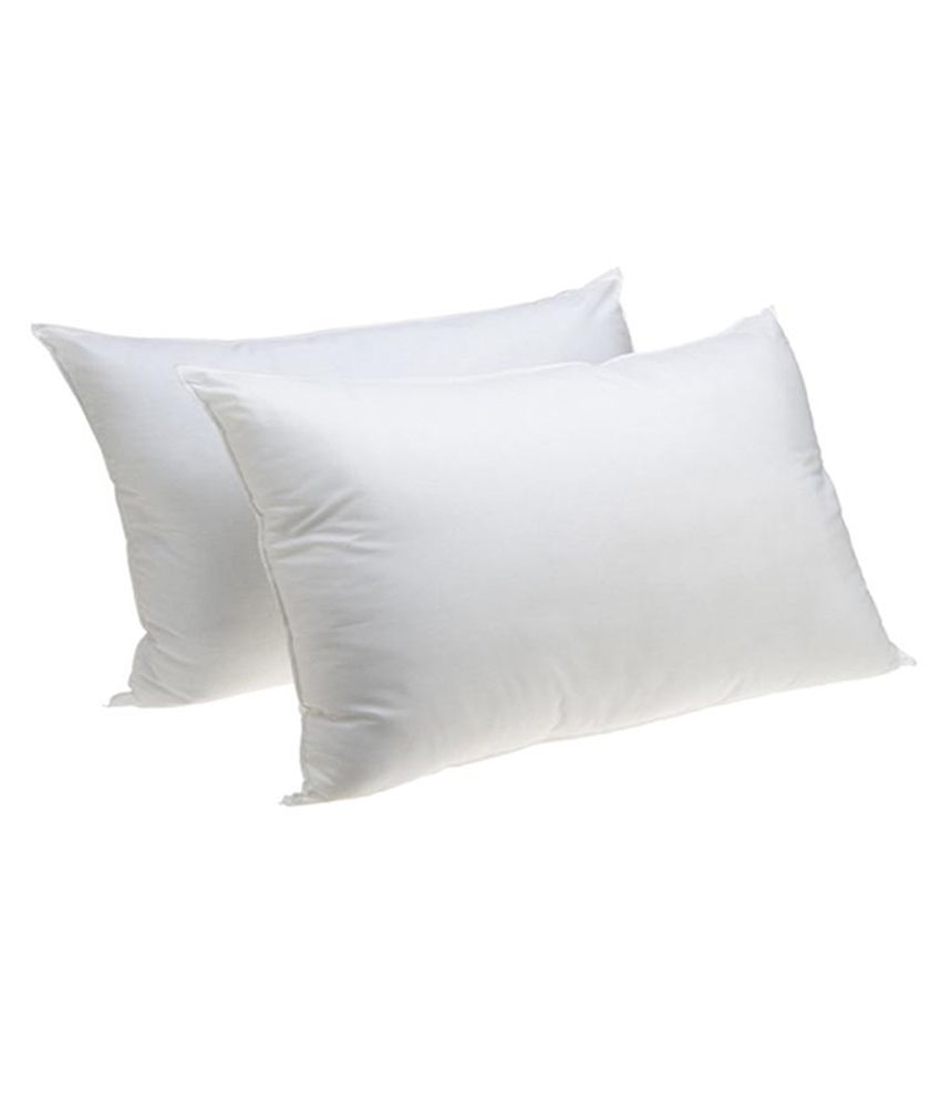     			Mahi White Poly Fibre Pillow Set of 2