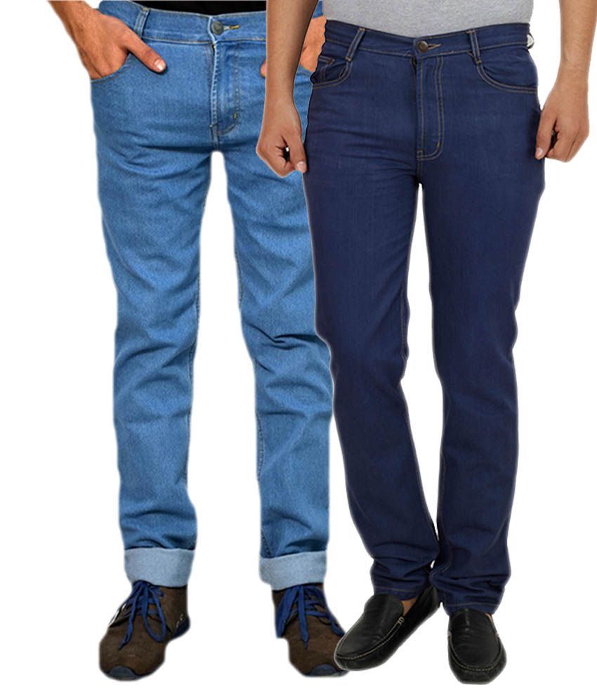 Koutons Blue Regular Fit Solid Jeans Pack of 2 - Buy Koutons Blue ...
