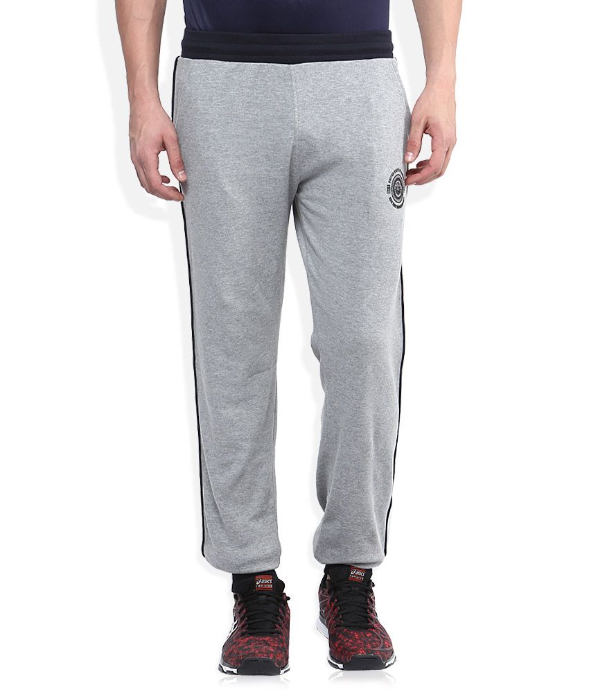 gray track pants outfit