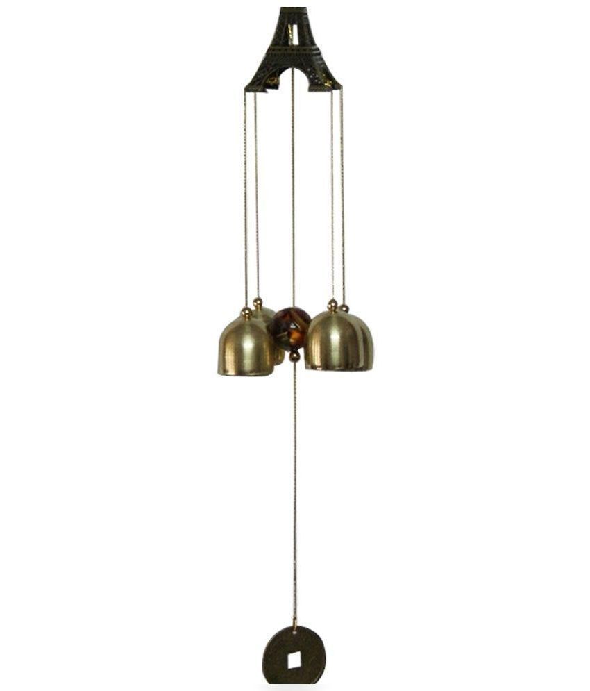 Aaradhi Eiffel Tower Fengshui Coin Golden Aluminium Wind Chime Aaradhi Eiffel Tower Fengshui Coin Golden Aluminium Wind Chime