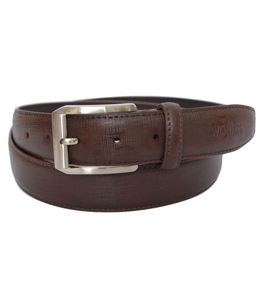 Woodland Brown Leather Formal Belt for Men Art ABT1042008BRN - Buy ...