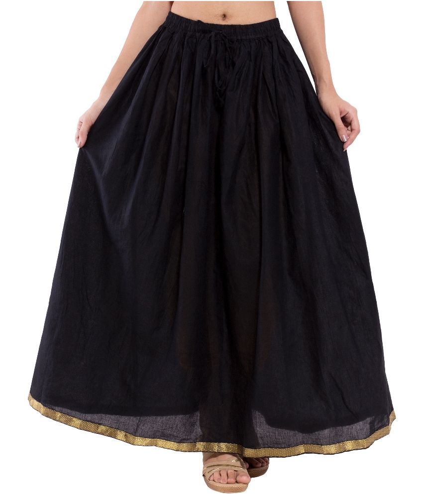 Buy Kanak  Black Cotton Maxi Skirt  Online at Best Prices in 