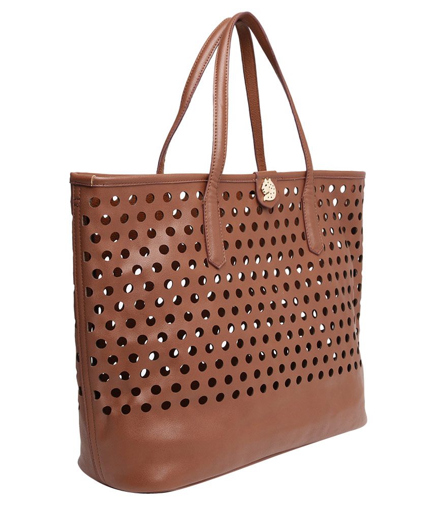 Covo Brown Faux Leather Tote Bag - Buy Covo Brown Faux Leather Tote Bag ...