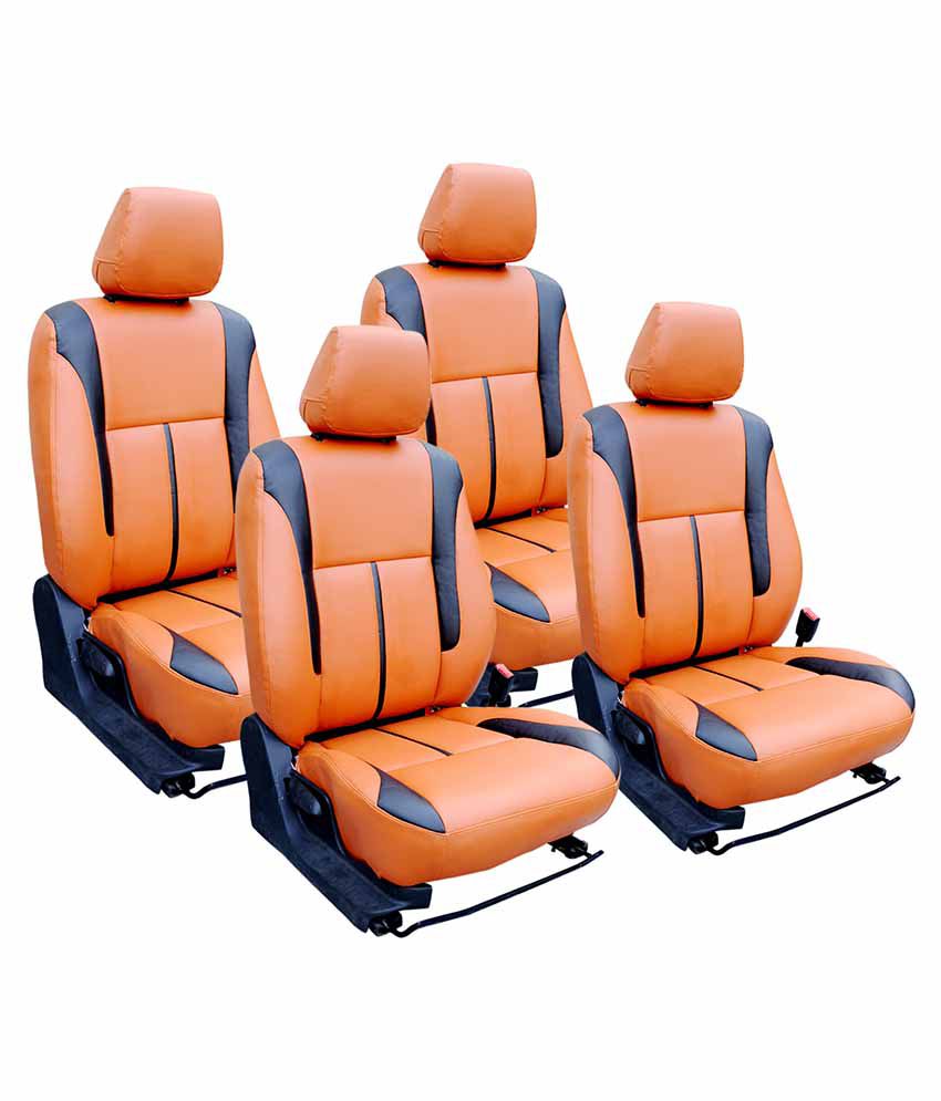 Craze Orange Leatherite Car Seat Covers - Set Of 4: Buy Craze Orange