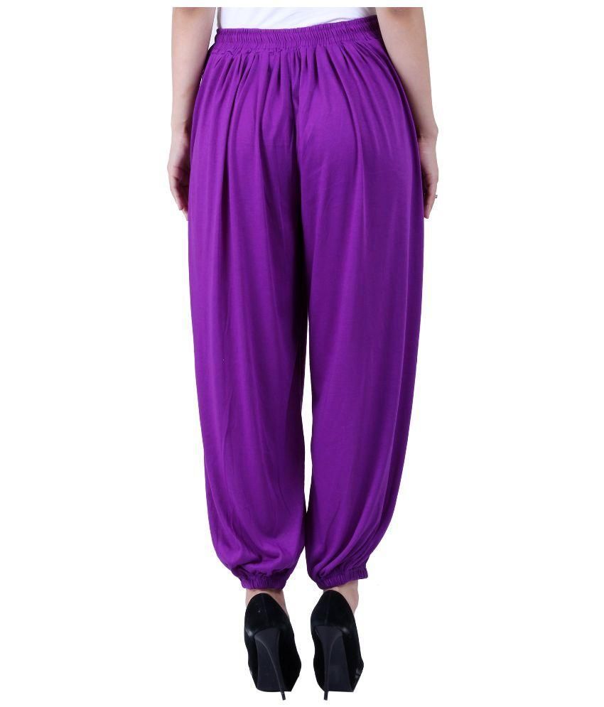 Numbrave Purple Viscose Harem Pants Price in India - Buy Numbrave ...