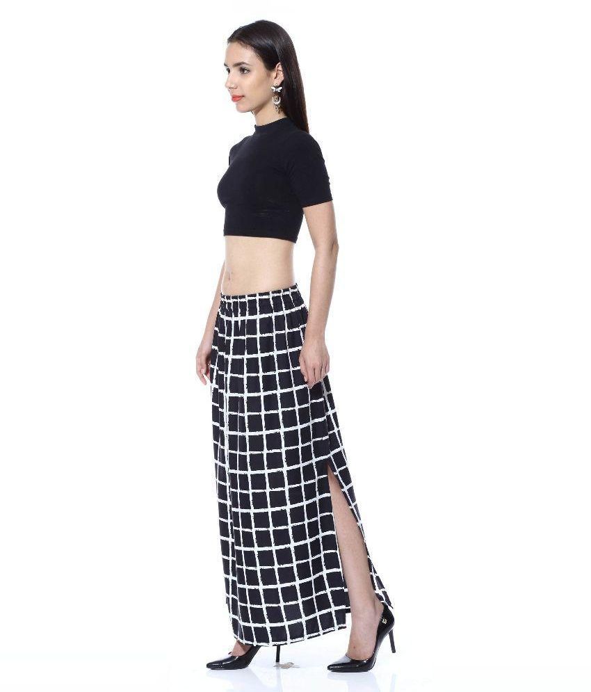 Buy Fabnfab Black Crepe Pencil Skirt Online At Best Prices In India Snapdeal 