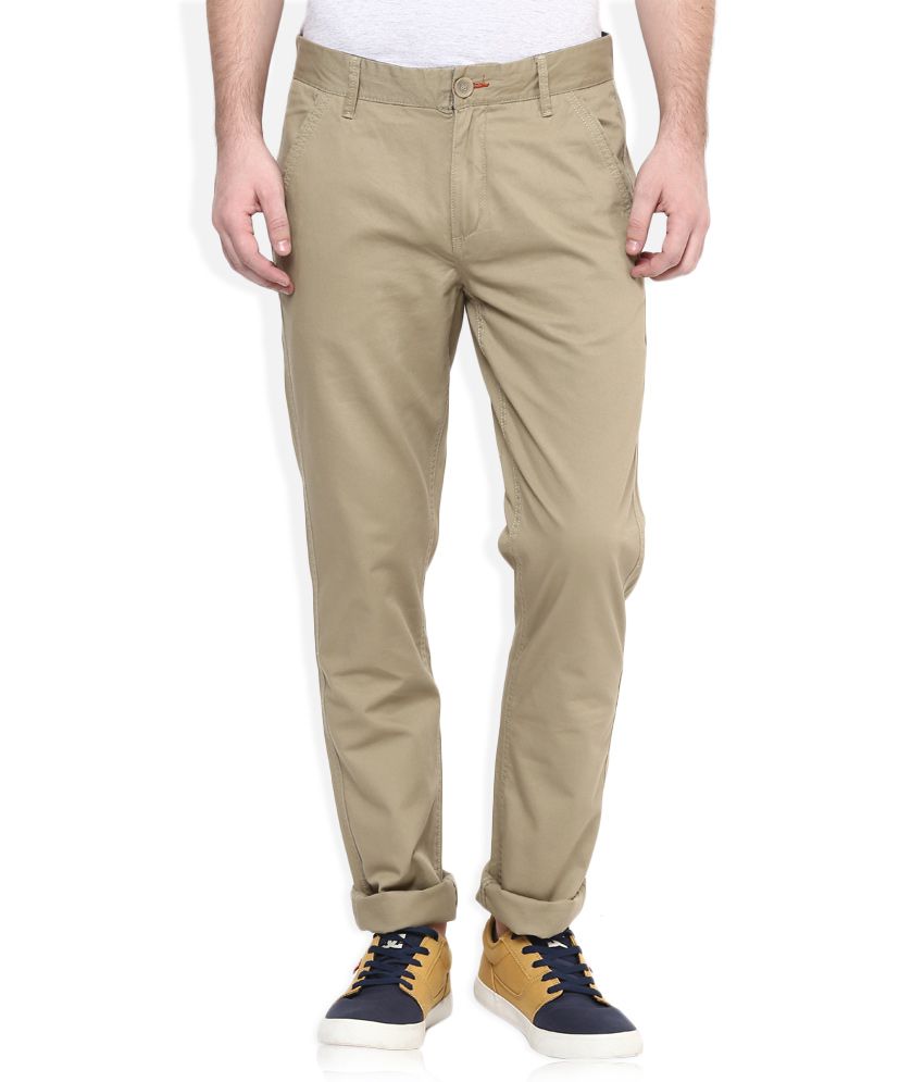 United Colors Of Benetton Beige Slim Fit Trousers - Buy United Colors ...