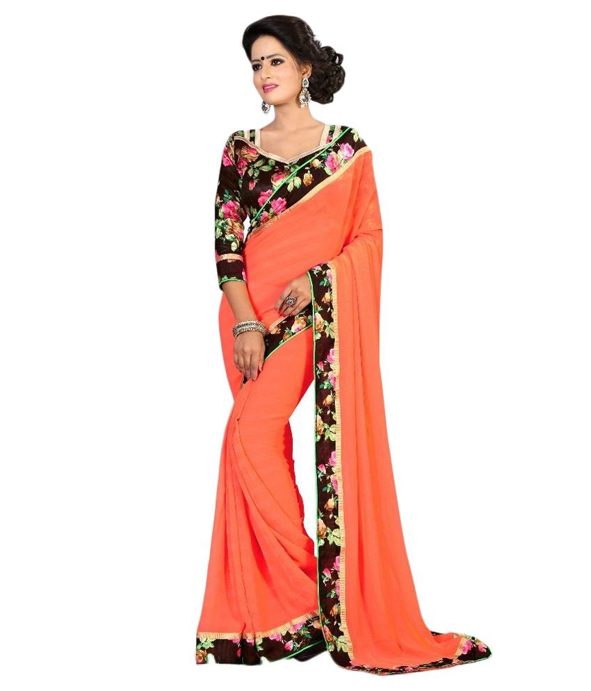 red chiffon sarees online