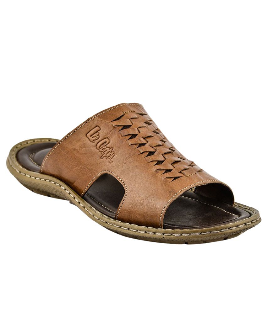 Buy Lee Cooper Tan Slippers on Snapdeal 