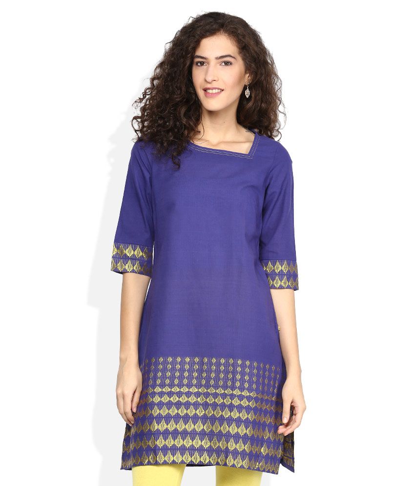 Aurelia Purple Cotton Kurti - Buy Aurelia Purple Cotton Kurti Online at ...