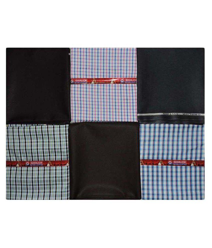 Gwalior Suiting And Shirting Multi Poly Blend Unstitched Shirts ...