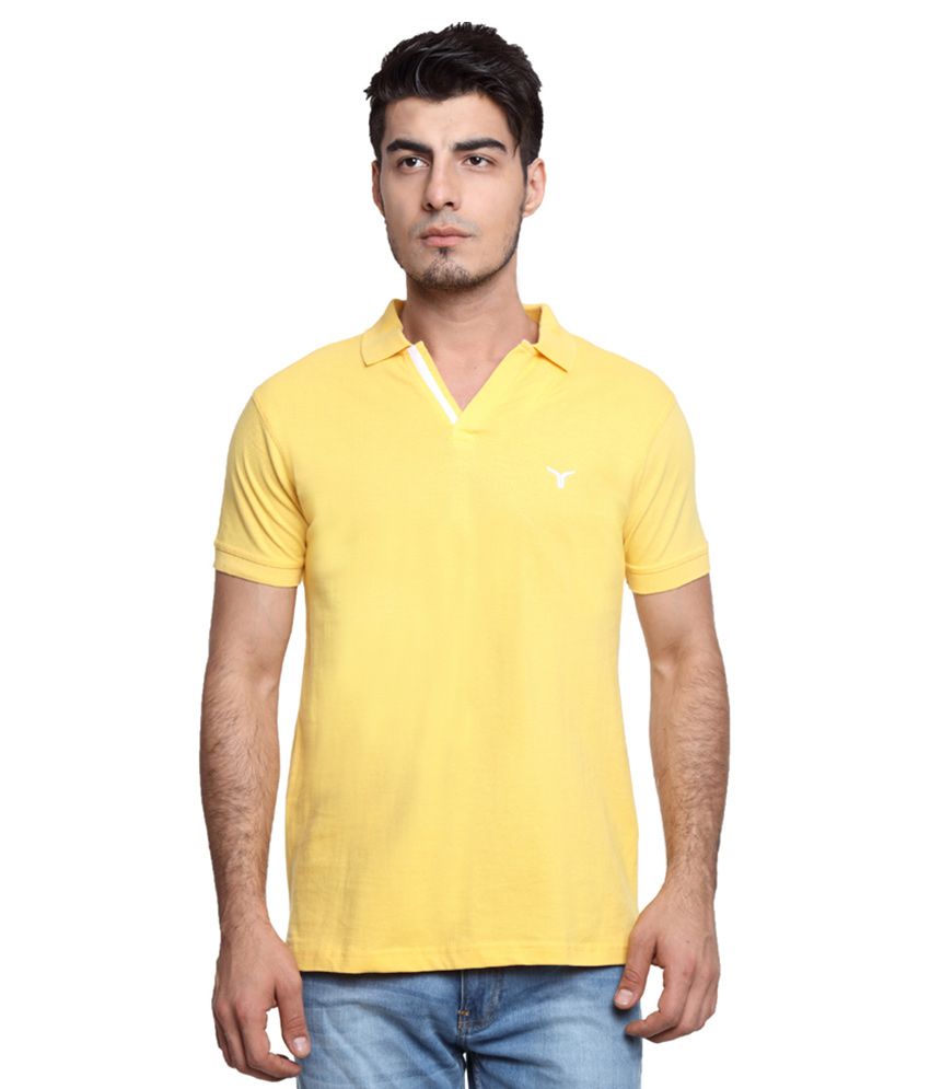 Download Youthen Yellow Regular Fit Polo T Shirt - Buy Youthen ...