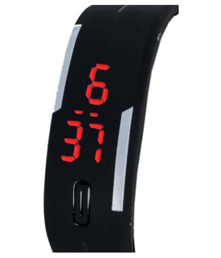 simple black digital watch