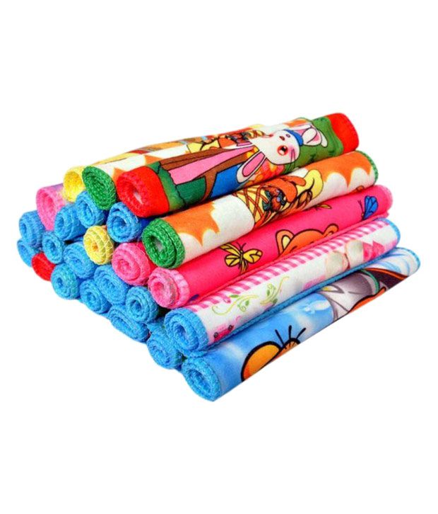    			Home Sazz Multicolor Cotton Face Towels - Pack Of 12