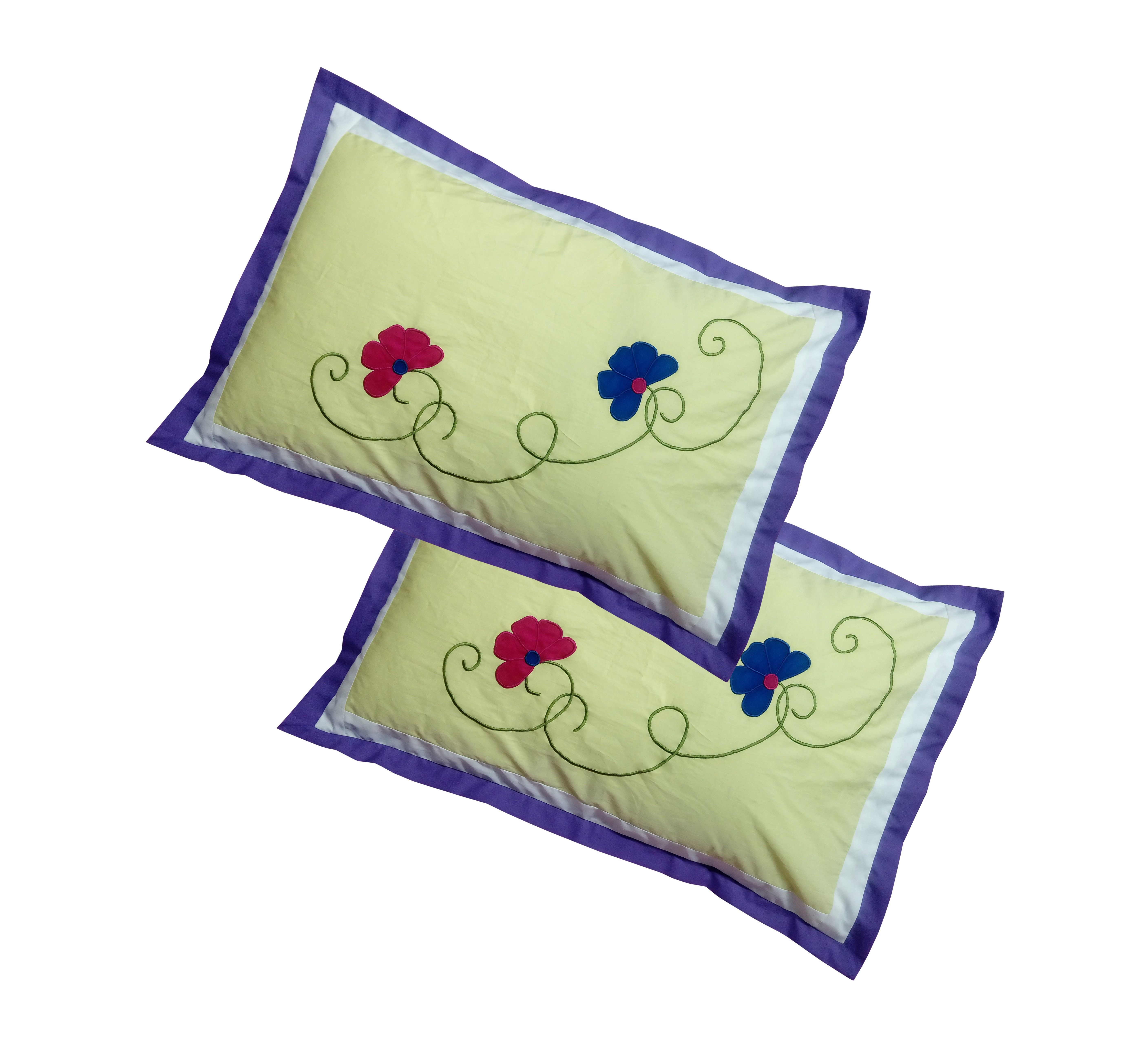     			Hugs'n'Rugs - Regular Green Cotton Pillow Covers 60*40 ( Pack of 2 )