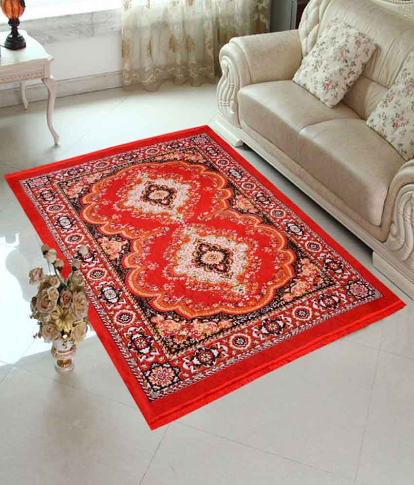     			Indianonlinemall Red Velvet Carpet Printed