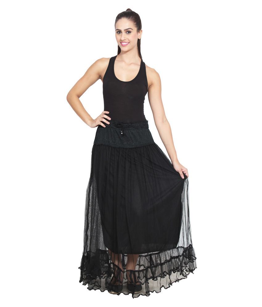 black net maxi skirt