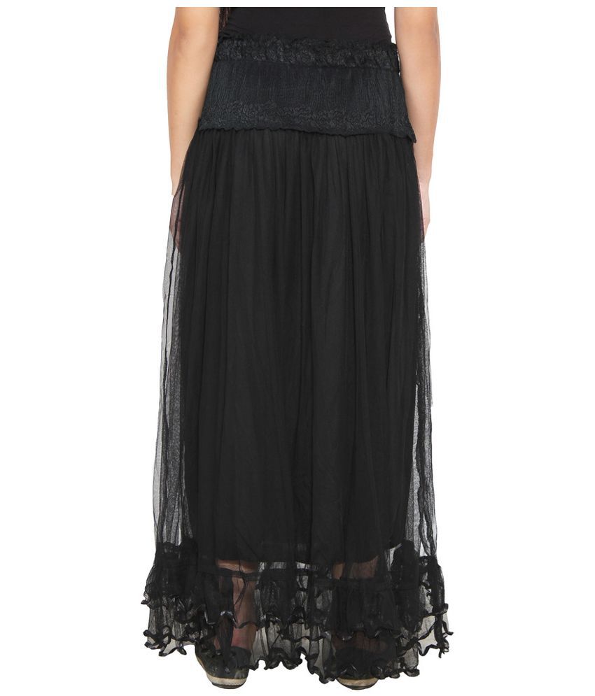 Buy Numbrave Black Net Maxi Skirt Online at Best Prices in India - Snapdeal