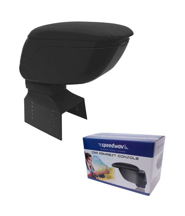 Speedwav Universal Big Car Armrest Centre Console Hand Rest Black