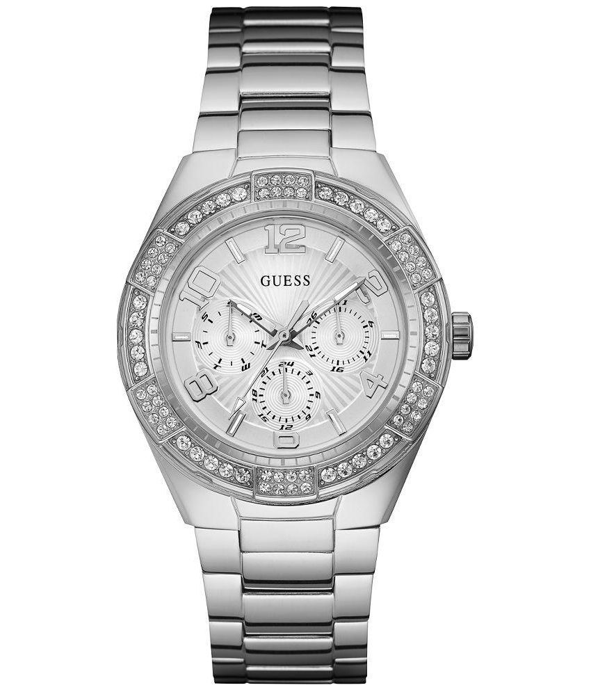 Guess Silver Stainless Steel Multifunction Watch for Women Price in ...