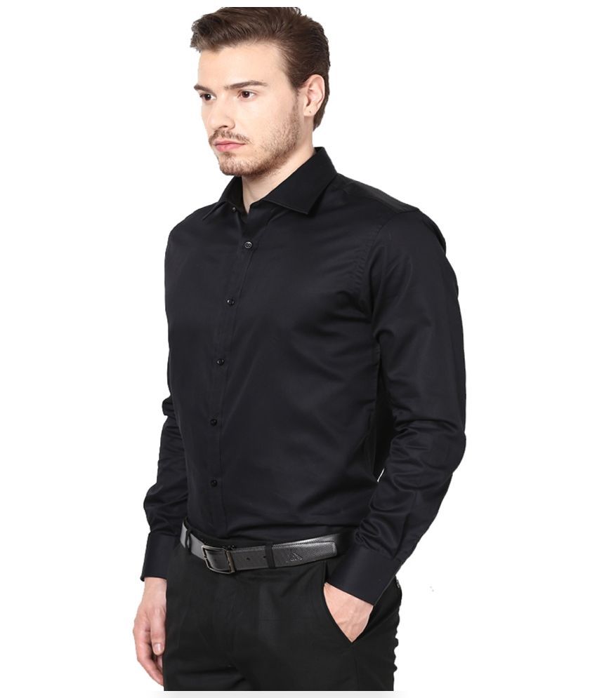 Oxemberg Black Formal Regular Fit Shirt 