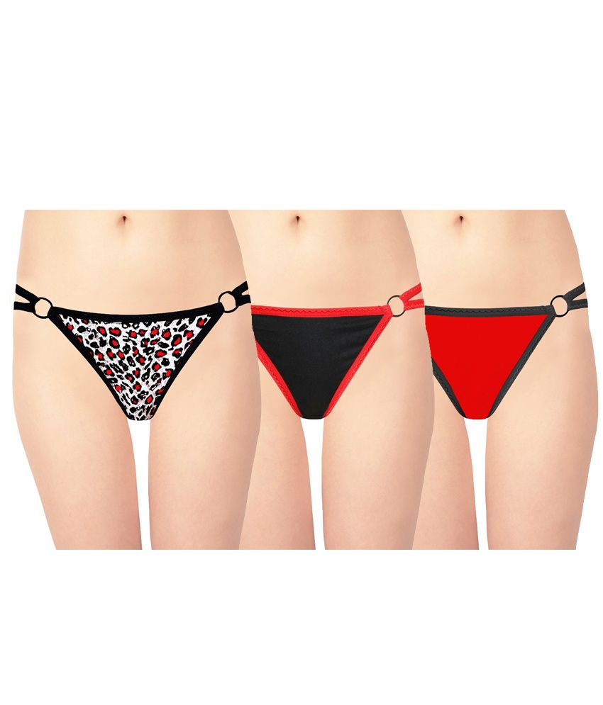     			Selfcare Pack of 3 Cotton Women's Thongs ( Multi Color )