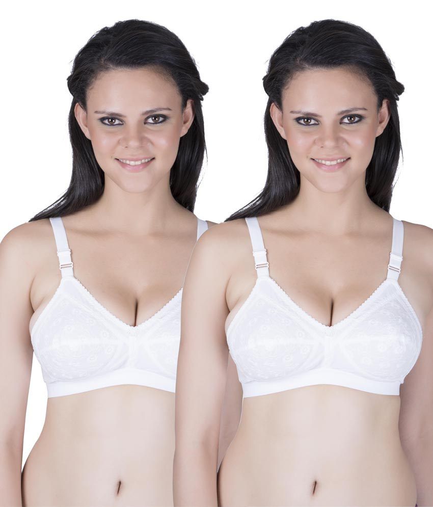     			Eve'S Beauty White Cotton Bra