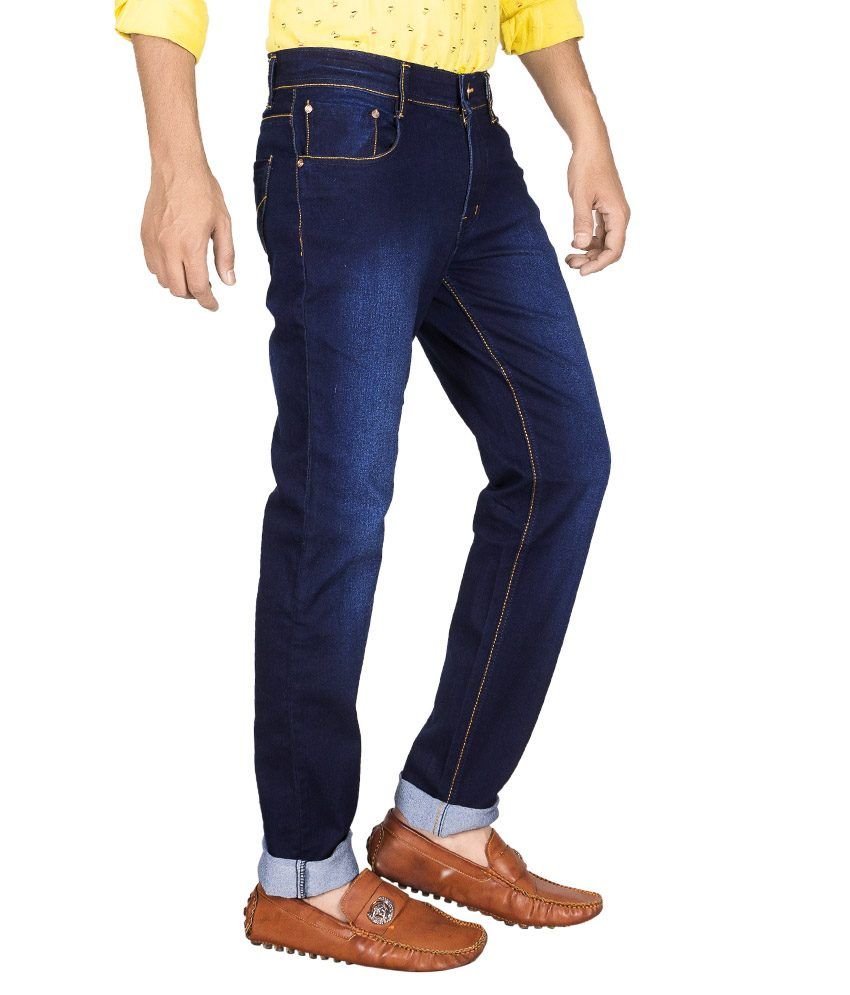 White Pelican Blue Stretchable Slim fit Jeans for Men. - Buy White ...