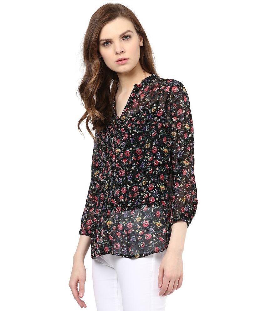 Buy Color Cocktail Multi Color Poly Georgette Shirts Online at Best ...